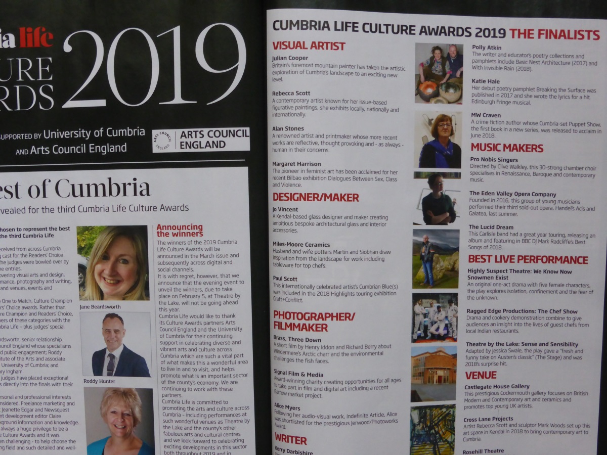 Cumbria Life Culture Awards 2019 Finalists