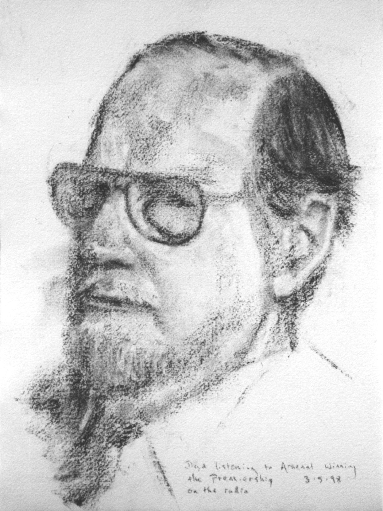 Dad listening to the radio (03.05.1989)