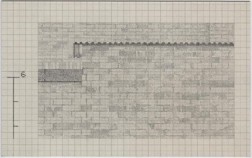 Council Housing estate, brick wall, bricks, graph paper, imperial measurement,